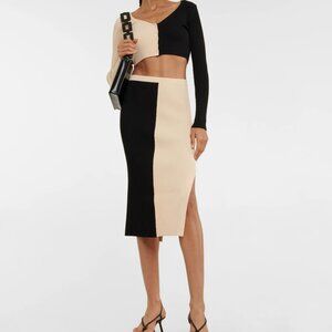 STAUD | Lorraine Ribbed-Knit Midi Skirt (L) and Hana Ribbed-Knit Top (M)